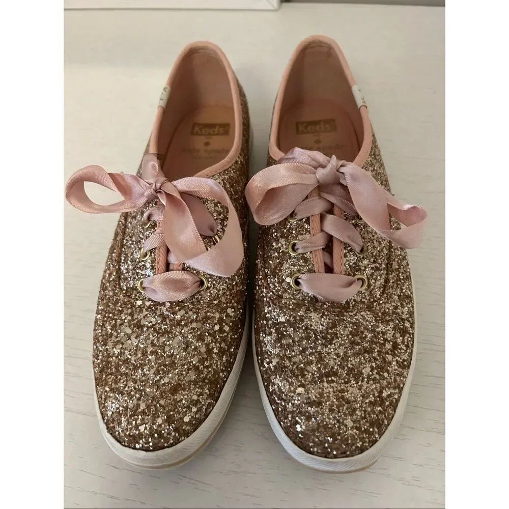 KATE SPADE Pink Sequin Keds Sneakers